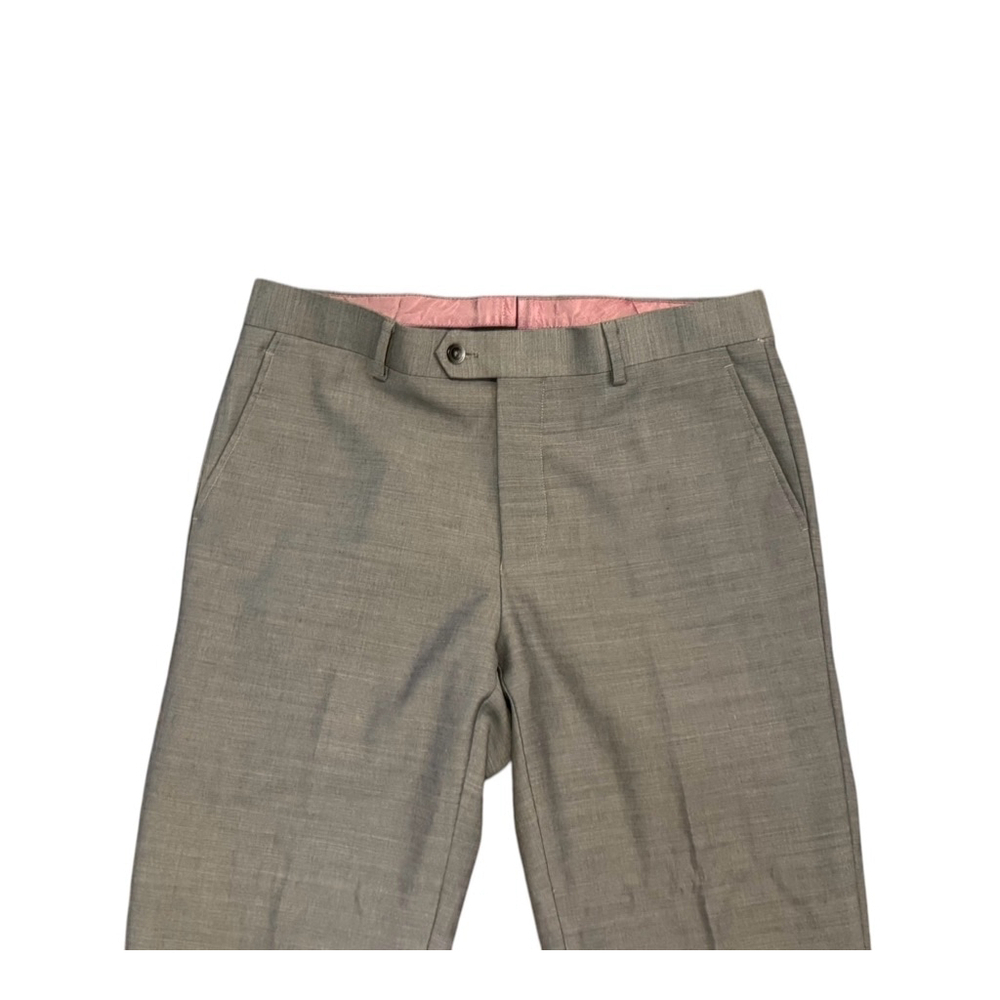 Lanificio De Biella Mens Wool Sienna Suit Pants Size 32R Grey Lightweight - Picture 4 of 9